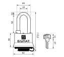 Булат Замок навес ВС 0350/0350-01 d10мм под один ключ 2шт