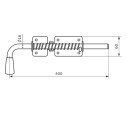 Домарт Засов с пружиной  400мм d-16 мм черный 4620007783223
