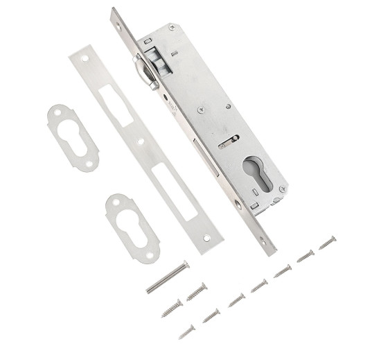 БУЛАТ Замок врезной   ЗВ5-1.35.00.23.08 нерж сталь 35мм ролик зщ без ручек без цм