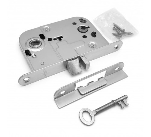Соллер Замок врезной 2014 СР хром 72мм ключ/флажок бруч