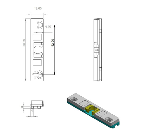 Защелка балконная для пл дверей  VBTV0180401