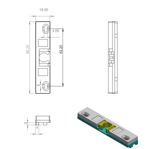 Защелка балконная для пл дверей  VBTV0180401