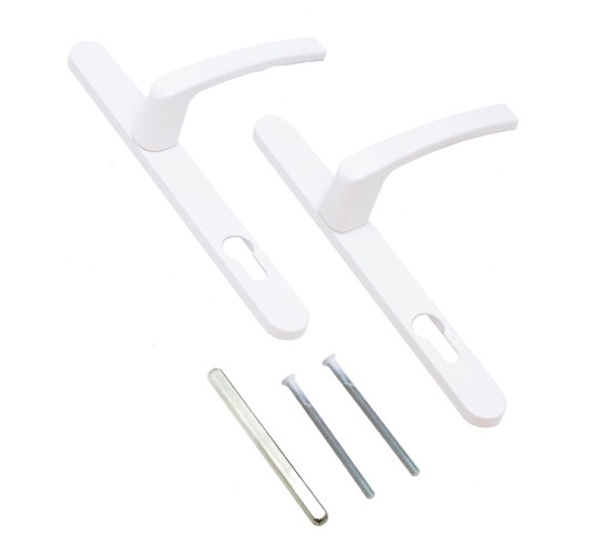 ЛДМ АГН 85.25.67-75 9016 белая Ручка на планке c пруж для проф дверей 92мм 4660041985979