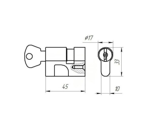 Цилиндрмеханизм МЦ8-6 накл цинк 4612752541388