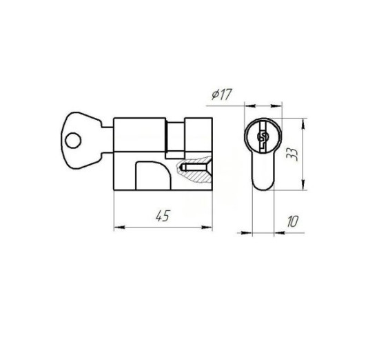 Цилиндрмеханизм МЦ8-6 накл цинк 4612752541388