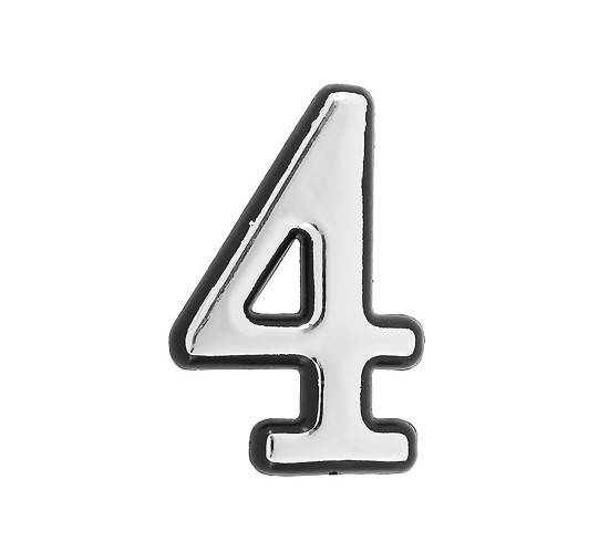 Аллюр Цифра дверная пластик 4 хром 4640001794841