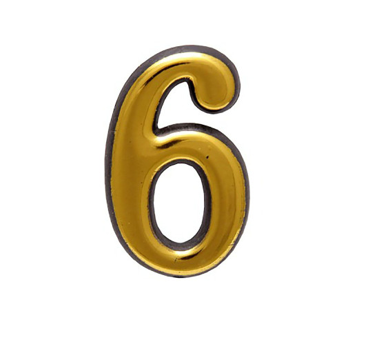 Аллюр Цифра дверная пластик 6 золото 4640001794971