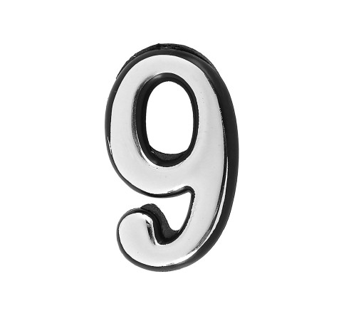 Аллюр Цифра дверная пластик 9 хром 4640001794889