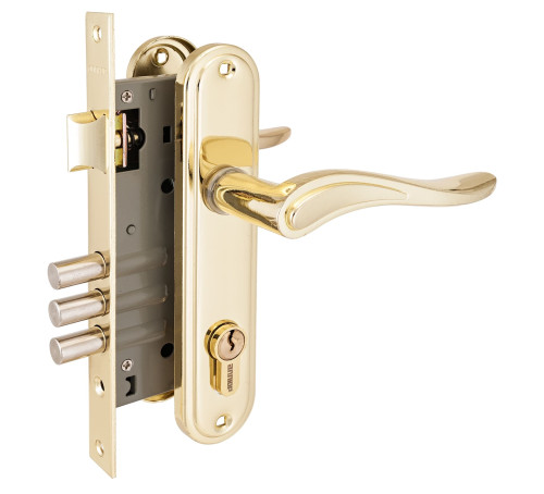 АЛЛЮР Замок врез 102/3 GP с руч латунь 4640001795107