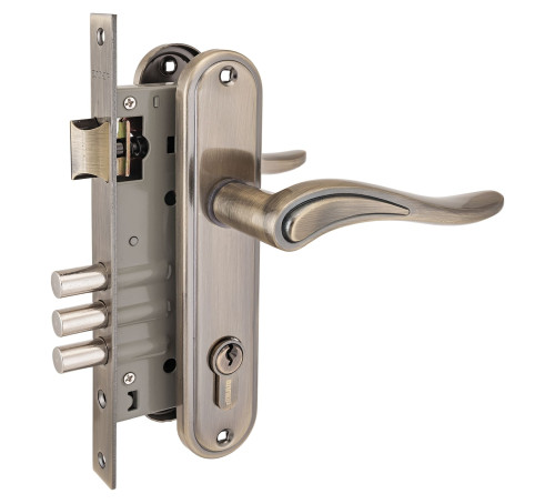 АЛЛЮР Замок врез 102/3 АВ с руч  ст бронза 4640001795114