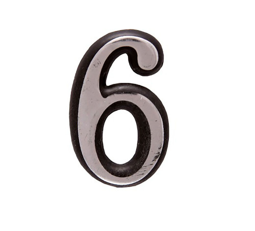 Аллюр Цифра дверная Большая пластик 6 хром 4640001796081