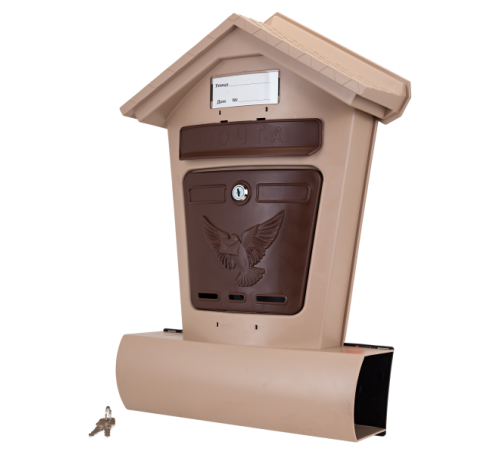 Ящик почтовый Элит бежевый с коричн 4607156366866