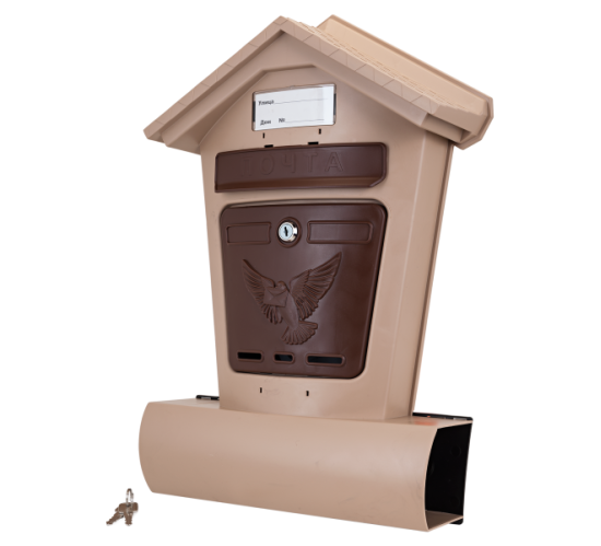Ящик почтовый Элит бежевый с коричн 4607156366866