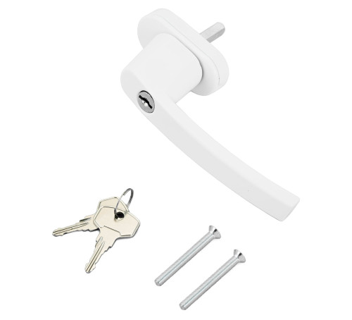 Ручка с ключом кнопка для пласт окон SWH 37 (WH008)  белая 4670042056301