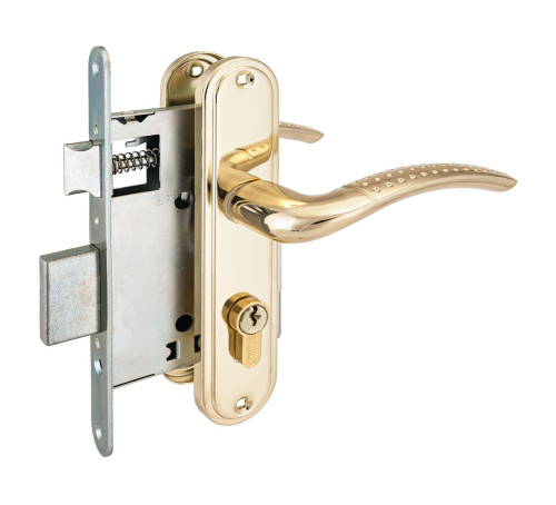 АЛЛЮР Замок врез 4-132 с руч GР латунь 4640001799686