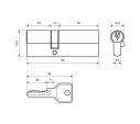 Стандарт Цилиндр. механизм ZI90-5K (30*10*50) СР англ ключ/ключ хром 4660041983791