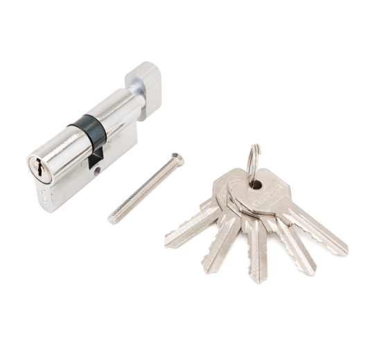Стандарт Цилиндр. механизм ZI70B-5K (25В*10*35) СР англ ключ/верт хром 4660041983708
