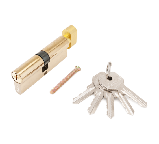 Стандарт Цилиндр. механизм ZI80B-5K (35В*10*35) ВР англ ключ/верт золото 4660041983753