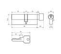 Стандарт Цилиндр. механизм ZI80B-5K (30В*10*40) СР англ ключ/верт хром 4660041983777