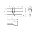 Стандарт Цилиндр. механизм ZI80B-5K (30*10*40В) СР англ ключ/верт хром 4660041983784