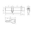Стандарт Цилиндр. механизм ZI90B-5K (35*10*45В) СР англ ключ/верт хром 4660041983838