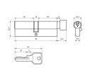 Стандарт Цилиндр. механизм ZI90B-5K (40В*10*40) СР англ ключ/верт хром 4670042051368