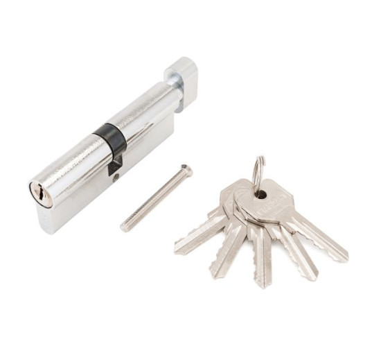 Стандарт Цилиндр. механизм ZI90B-5K (40В*10*40) СР англ ключ/верт хром 4670042051368