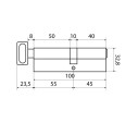 Стандарт  Цилиндр. механизм MAX100 (55B*45) SN 5перфокл кл/верт ник 4680143701321