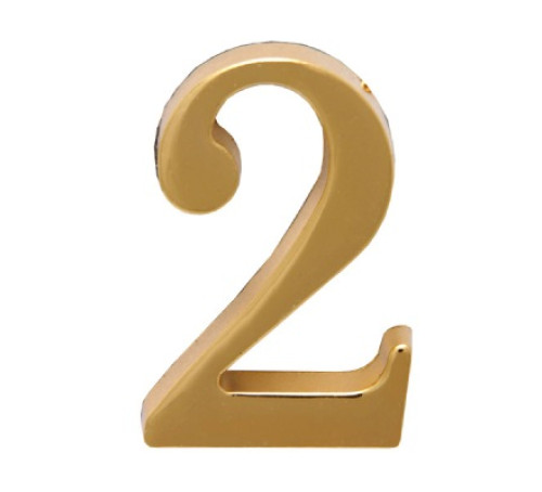 Аллюр Цифра дверная метал 2 золото 4607117776185