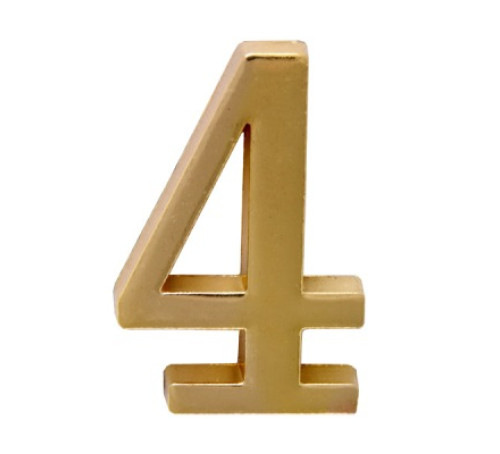Аллюр Цифра дверная метал 4 золото 4607117776345