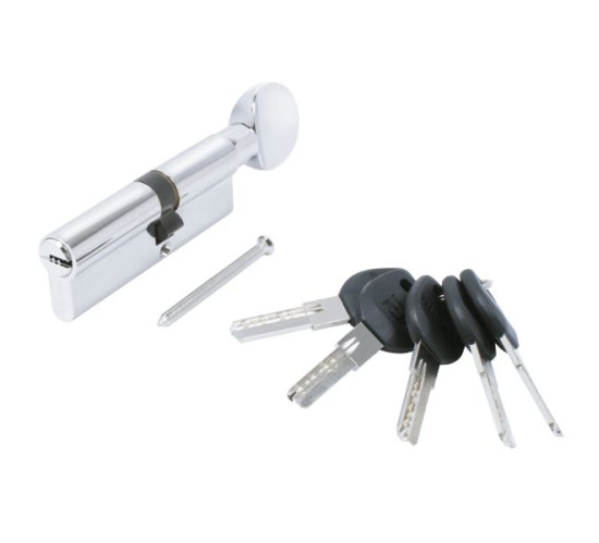 АЛЛЮР Цилиндр. механизм HD FG 90-5K СP (35G*10*45) (40G*50) хром  верт  перф 4640001799228