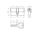 Стандарт Цилиндр. механизм ZI60-5K ВР англ ключ/ключ золото 4660041981193