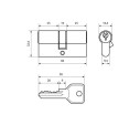 Стандарт Цилиндр. механизм ZI60-5K СР англ ключ/ключ хром 4660041981209
