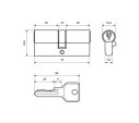 Стандарт Цилиндр. механизм ZI70-5K СР англ ключ/ключ хром 4660041981247