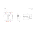 Нора М Цилиндр. механизм ECO Z Л-70 (35*35) хром анг кл/ключ 5к