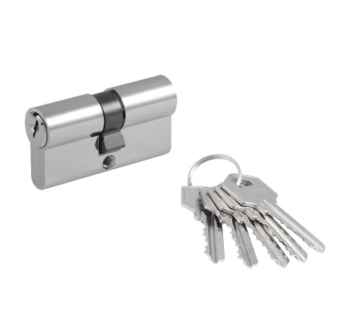 Нора М Цилиндр. механизм Л-60 (30*30) хром англ кл/ключ 5к 4606555009763