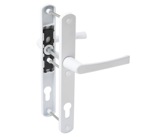ЛДМ АГН 92.30.67-75   9016 белая Ручка на планке c пруж для проф дверей 92мм