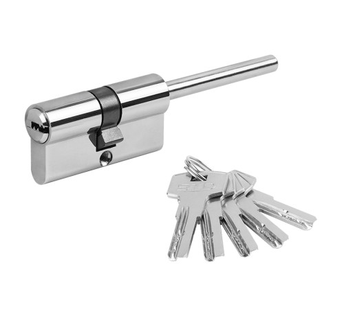 Нора М Цилиндр. механизм ECO Z ЛП-60 (30*30 шток 65мм) хром перф кл/ключ 5к 4606555094196