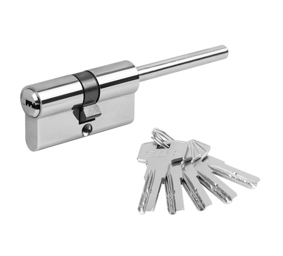 Нора М Цилиндр. механизм ECO Z ЛП-60 (30*30 шток 65мм) хром перф кл/ключ 5к 4606555094196